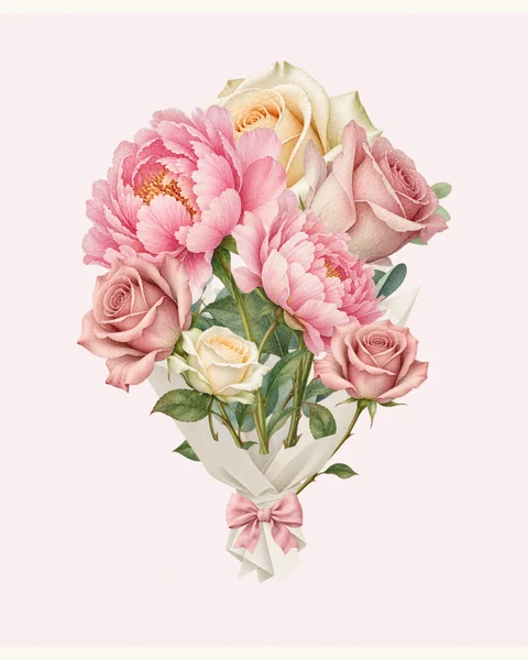 Softly Yours watercolor bouquet